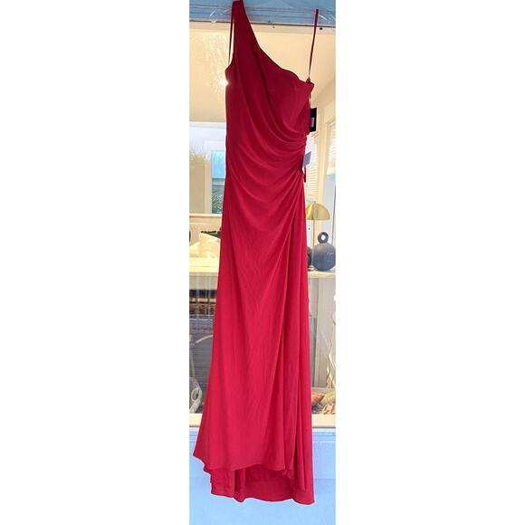 Mac Duggal 26163 One Shoulder Ruched Jersey Front Slit Evening Gown - Picture 2 of 7